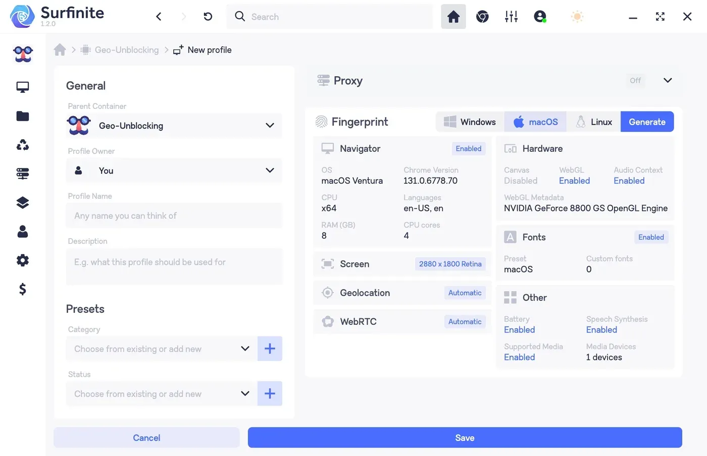 What are the advantages of Surfinite Browser?